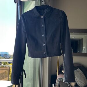 Zara Black Suede Cropped Women's